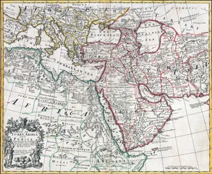 Mapa de Turquía, Arabia y Persia, después de Guillaume de L